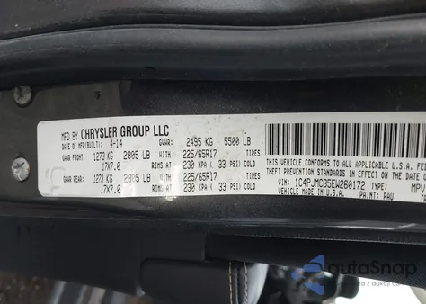 2014 Jeep Cherokee Latitude из США, поврежденный, VIN 1C4PJMCB5EW260172